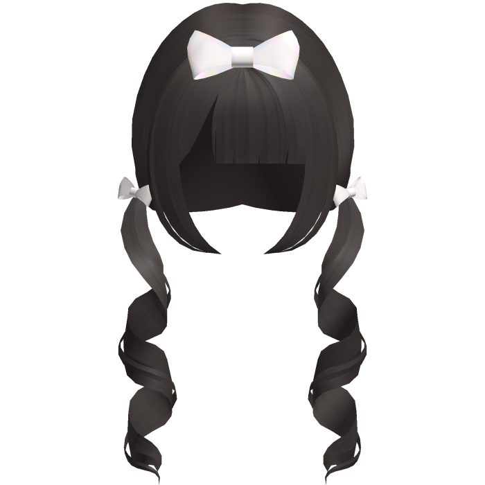 dark ash long swirly doll pigtails w bows
