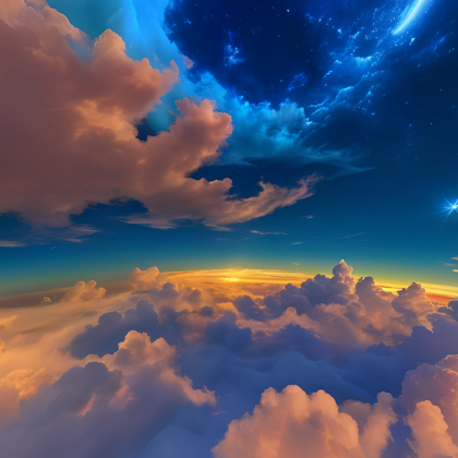 Quartered Moon Beam Sky