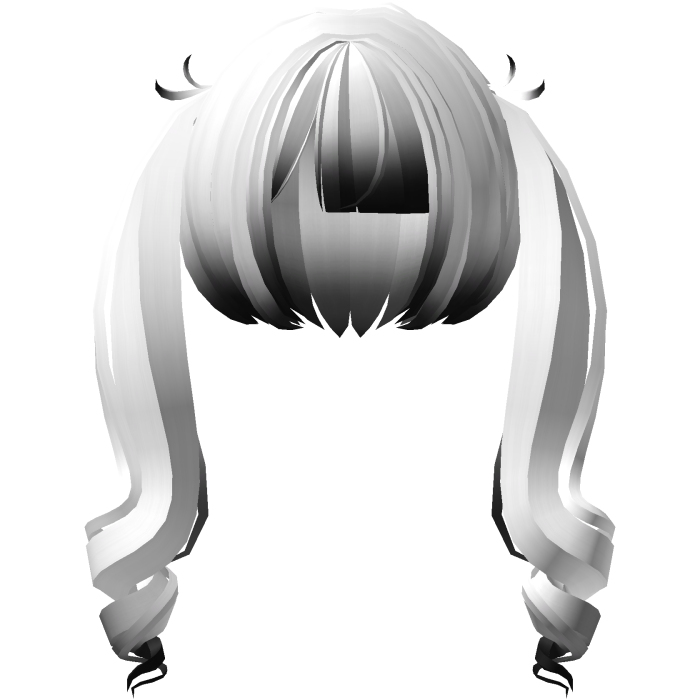 curly jirai kei pigtails in white black