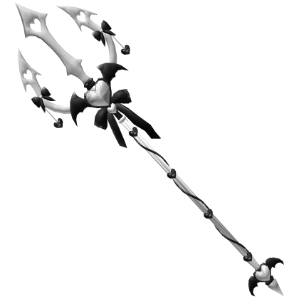 Bat Devil Imp Heart Trident - White Black