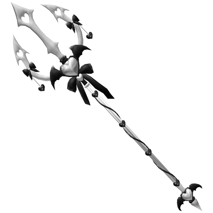 Bat Devil Imp Heart Trident - White Black