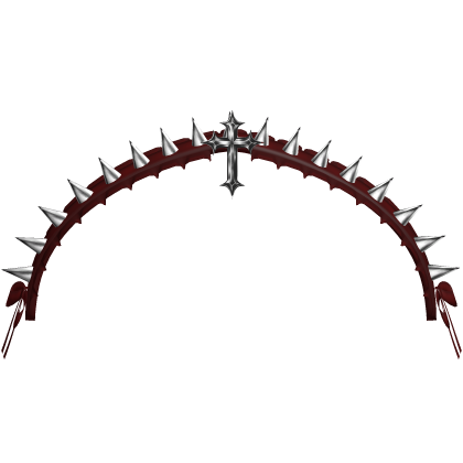 emo spiked cross headdress in red