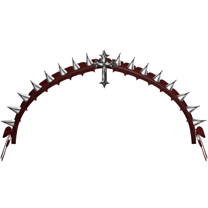 emo spiked cross headdress in red
