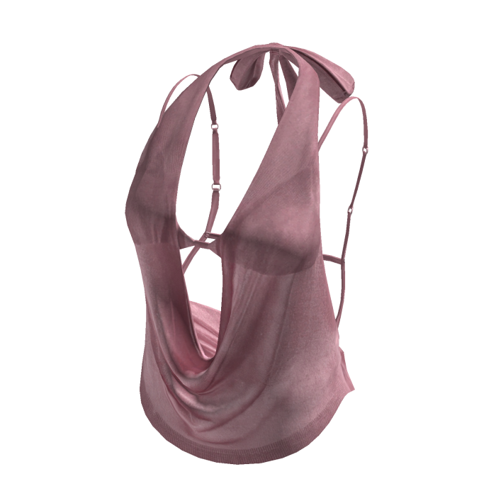Black Halter Neck Top with Bow PINK