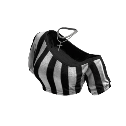 Cozy Off Shoulder Striped Top Necklace(WhiteBlack)