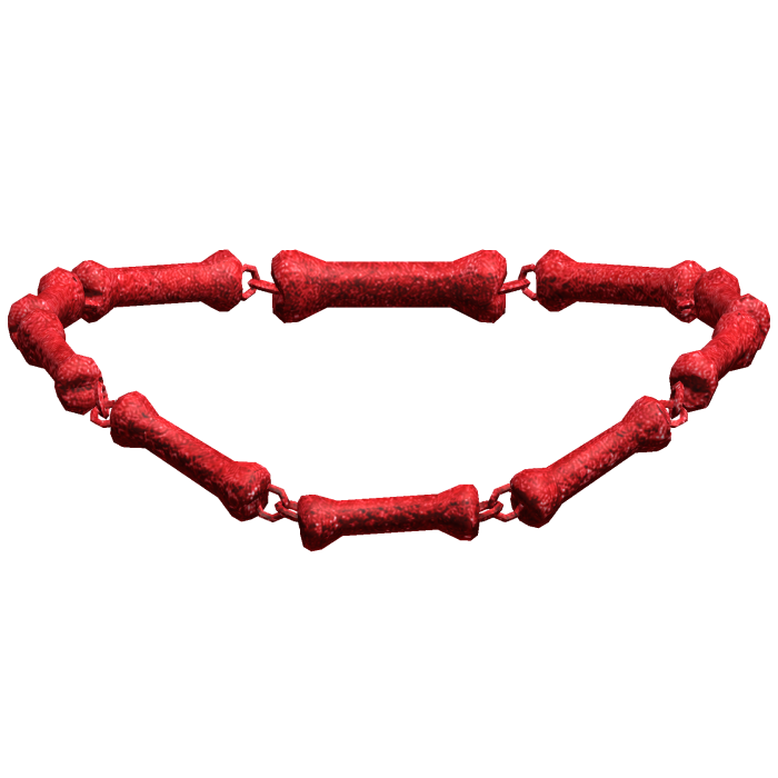 -',ৎ Bedazzled Y2K Dog Bone Necklace in Red
