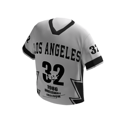 LA Sport Oversized Jersey Shirt White Black thumbnail