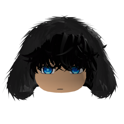 Messy Emo Black Hair W/ Y2k Fur Hood Side Glare Roblox item
