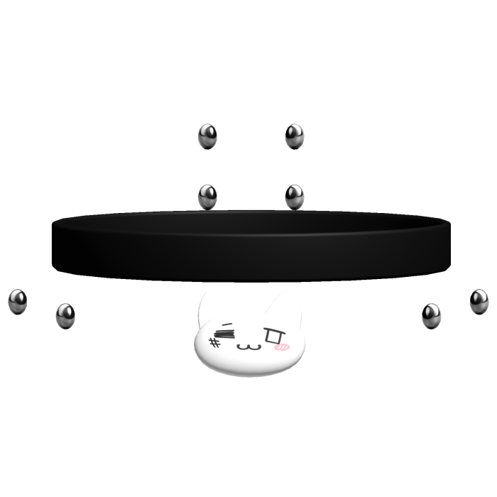 kaomoji studded choker cat black piercings ^ㅅ^