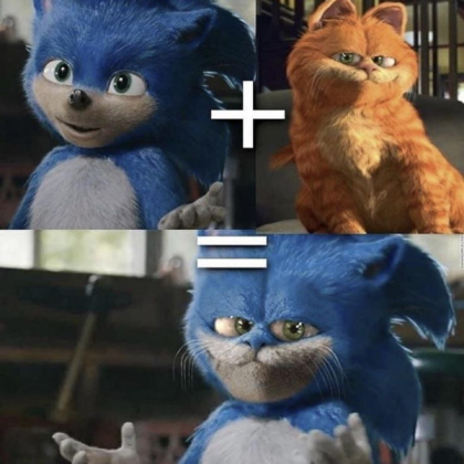 garfield swap sonic's face cursed meme images Roblox decal