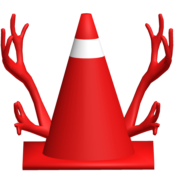 Red Traffic Cone W/ Antlers