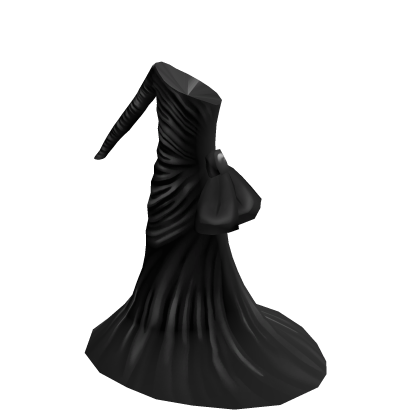 Ruched One-Sleeve Mermaid Gown - Black