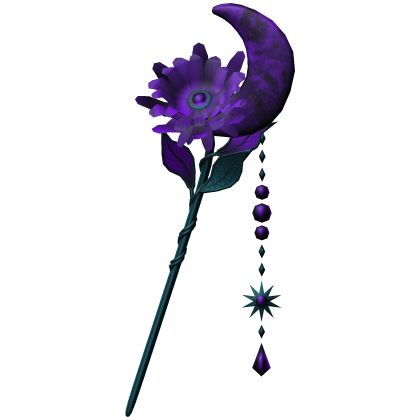 Flower & Moon Magical Staff In Purple & Blue Roblox item
