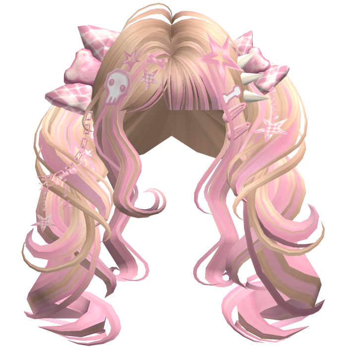 ♡ Scene Fluffy Gyaru Pigtails (Pink & Blonde)