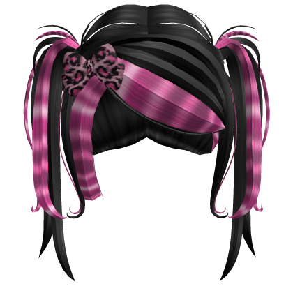 black and pink scene emo raccoon pigtails  Roblox item