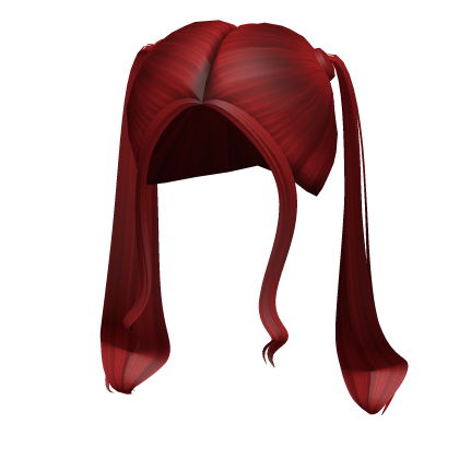 -',ৎ High Straightened Wavy Pigtails in Red
