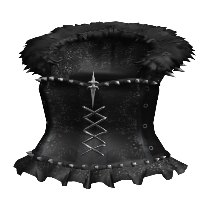 Goth Black Dress Whith Fur Hoodie & Print