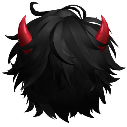 Black Demonic Devil Anime Boy Hair w/ Horns Roblox item