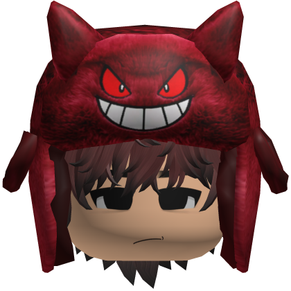 Red Monster Ushanka w/ Emo Boy Face y2k Hair Roblox item