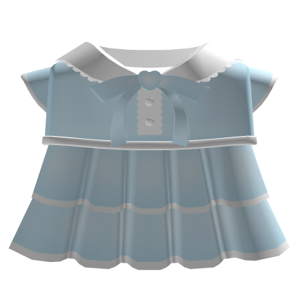 ၄♡၃ Sweetheart Ruffled Dress In Blue