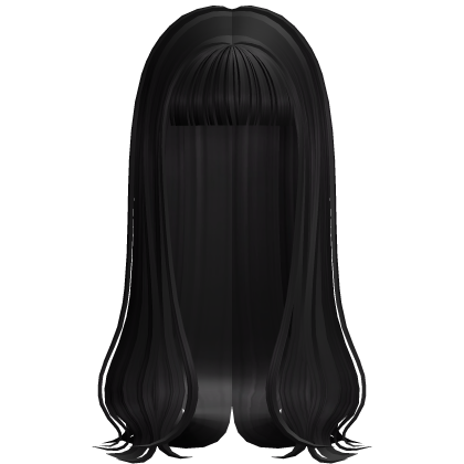 Long Sleek Model Hair w/ Bangs (Black) Roblox item