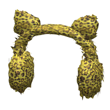 [NEW 🚨] Yellow Cheetah Print Earmuffs with Ears Roblox item