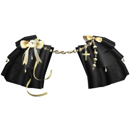 Black Victorian Lace Yellow Ribbon Collar 3.0