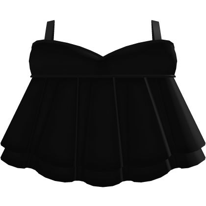 ┊cute black ruffled babydoll dress Roblox item
