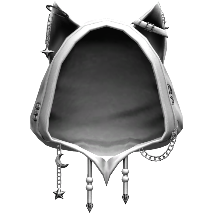 White cat hoodie with Y2K cross