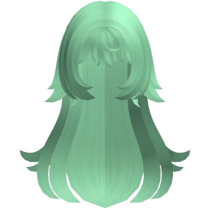 green moe wispy spiky fluff long hair
