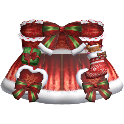Cute Christmas Winter Dress in Red Roblox item