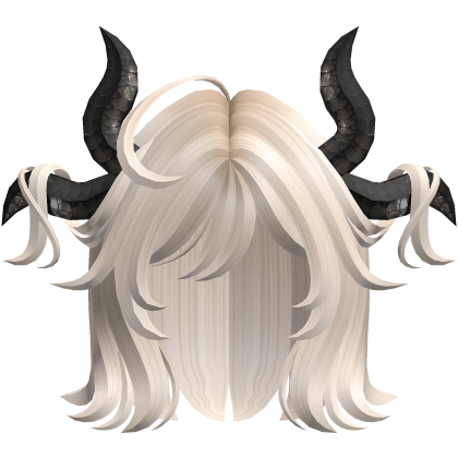 Short messy blonde hair w/ horns