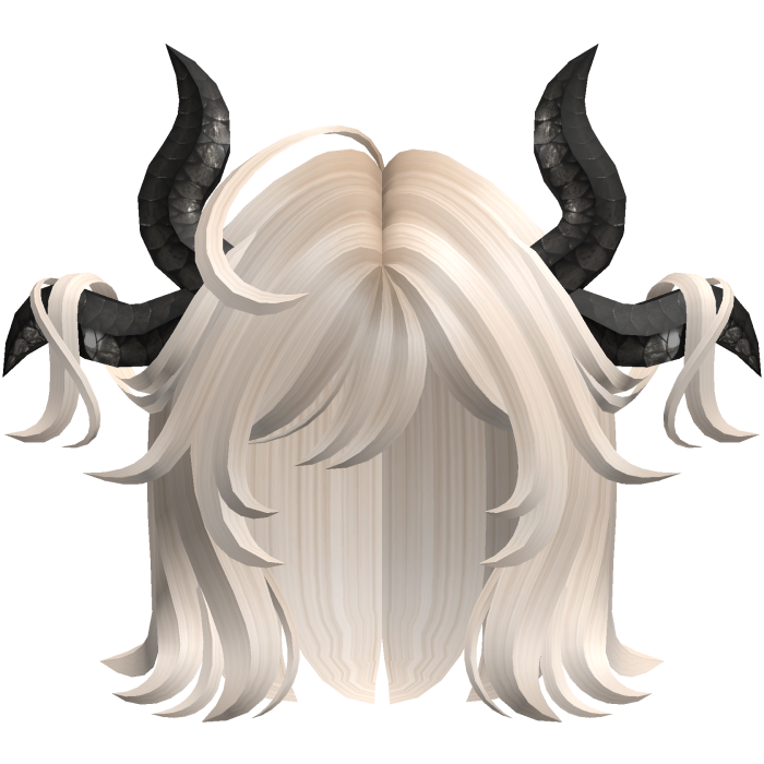 Short messy blonde hair w/ horns