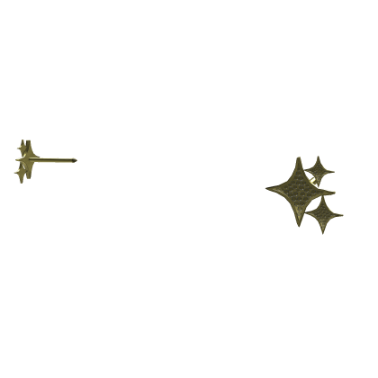 Gold Triple Star Studded Earrings