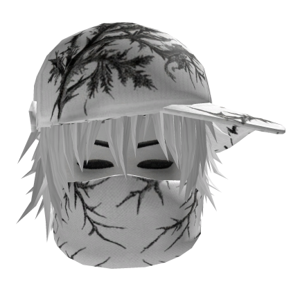 Vkei Dashie White Hair Designed Side Cap Mask Emo