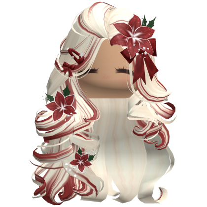 ♡ Christmas Blowout w/ Flowers (Beige & Red)