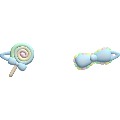 . ‿ ♡ lollipop hairclips w blue bow
