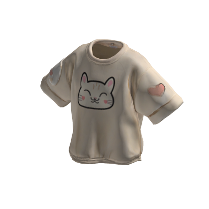 💕Happy Happy White Cat Sweat shirt [PBR] thumbnail