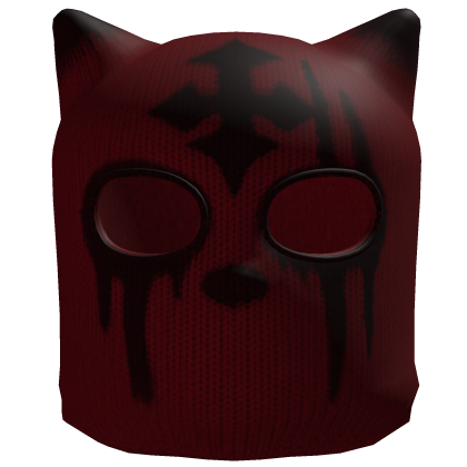 Crimson Gothic Cross Knit Balaclava