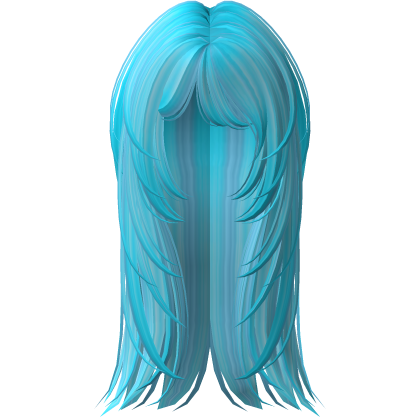 layered anime moe emo messy long hair (ocean blue) Roblox item