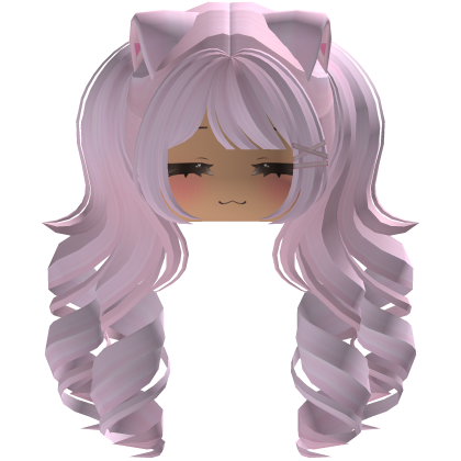 Cute hair emo Y2K cat-ear braids (pink)