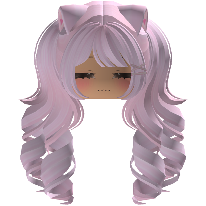 Cute hair emo Y2K cat-ear braids (pink)