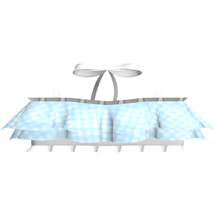 cute kawaii frilly plaid top blue