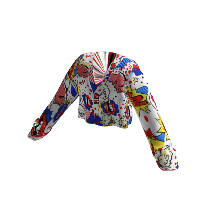 Cartoon White Cardigan