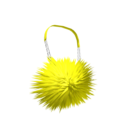 Fluffy Yellow Purse with Silver Chain 3.0 thumbnail