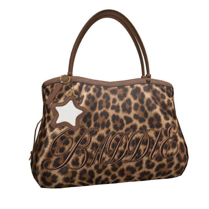 "Baddie" leopard print y2k bag