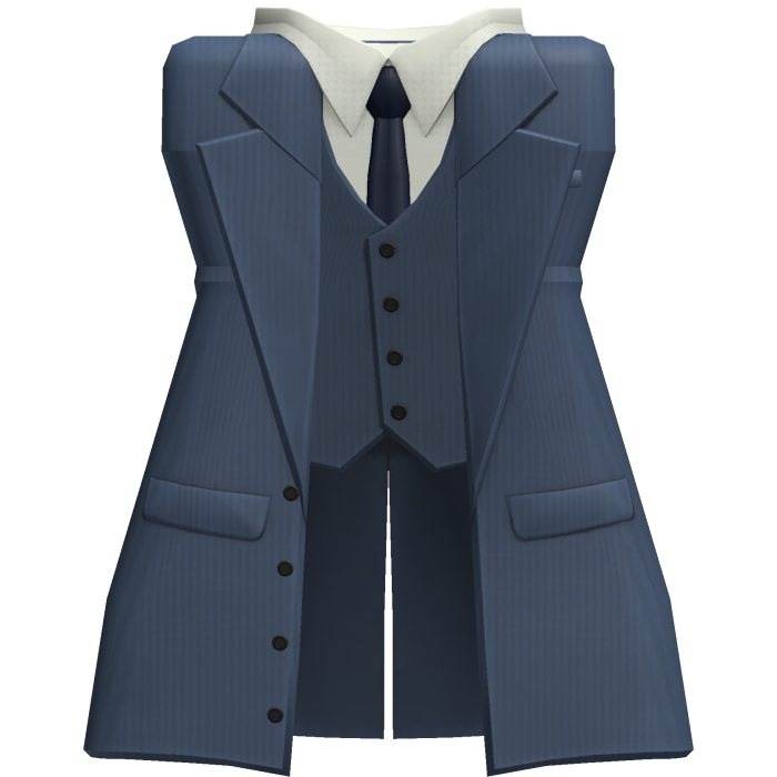 Blu Spy Long coat with White Suit | Vest, R6 Girl