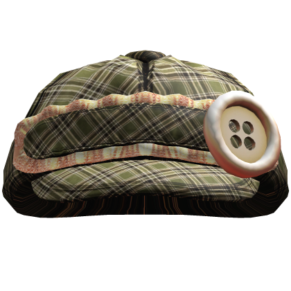 Ruffled Buttoned Cap (Olive & Beige Gingham)