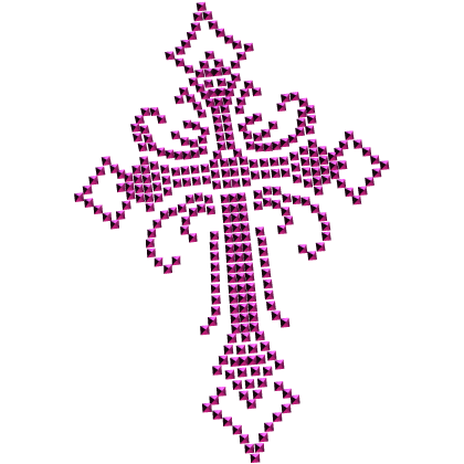 2000s rhinestone emo scene studded cross hot pink
