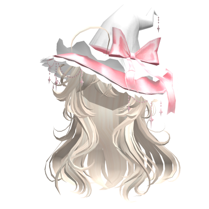 Anime Girl Hair w/Witch Hat (Yellow) Roblox item